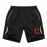 Men's Cleveland Indians Black Gold Stripe MLB Shorts
